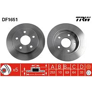 TRW Brzdový kotouč DF1651 sada 2ks - Brake Disc