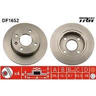 TRW Brzdový kotouč DF1652 sada 2ks - Brake Disc