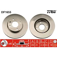 TRW Brzdový kotouč DF1655 sada 2ks - Brake Disc