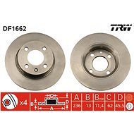 TRW Brzdový kotouč DF1662 sada 2ks - Brake Disc