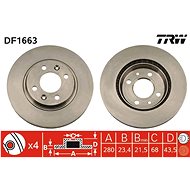 TRW Brzdový kotouč DF1663 sada 2ks - Brake Disc