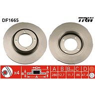 TRW Brzdový kotouč DF1665 sada 2ks - Brake Disc