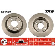 TRW Brzdový kotouč DF1669 sada 2ks - Brake Disc