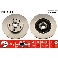 TRW Brzdový kotouč DF1683S sada 2ks - Brake Disc