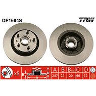 TRW Brzdový kotouč DF1684S sada 2ks - Brake Disc