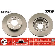 TRW Brzdový kotouč DF1687 sada 2ks - Brake Disc