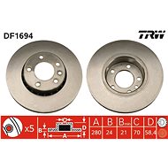 TRW Brzdový kotouč DF1694 sada 2ks - Brake Disc