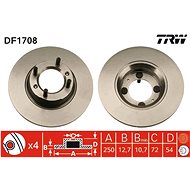 TRW Brzdový kotouč DF1708 sada 2ks - Brake Disc