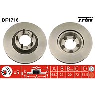 TRW Brzdový kotouč DF1716 sada 2ks - Brake Disc