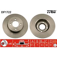 TRW Brzdový kotouč DF1722 sada 2ks - Brake Disc