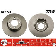 TRW Brzdový kotouč DF1723 sada 2ks - Brake Disc