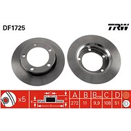 TRW Brzdový kotouč DF1725 sada 2ks - Brake Disc