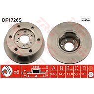 TRW Brake disc DF1726S set of 2 - Brake Disc