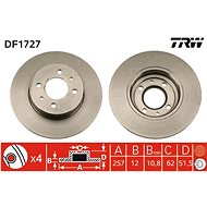 TRW Brzdový kotouč DF1727 sada 2ks - Brake Disc