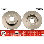 TRW Brzdový kotouč DF1732 sada 2ks - Brake Disc