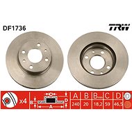 TRW Brzdový kotouč DF1736 sada 2ks - Brake Disc