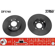 TRW Brzdový kotouč DF1740 sada 2ks - Brake Disc