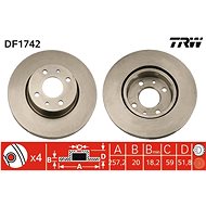 TRW Brzdový kotouč DF1742 sada 2ks - Brake Disc