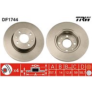 TRW Brzdový kotouč DF1744 sada 2ks - Brake Disc