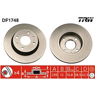 TRW Brzdový kotouč DF1748 sada 2ks - Brake Disc
