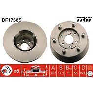 TRW Brake disc DF1758S set of 2 - Brake Disc
