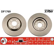 TRW Brzdový kotouč DF1769 sada 2ks - Brake Disc