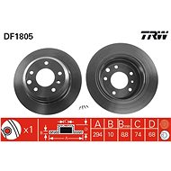 TRW Brzdový kotouč DF1805 sada 2ks - Brake Disc