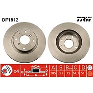 TRW Brzdový kotouč DF1812 sada 2ks - Brake Disc
