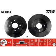 TRW Brzdový kotouč DF1814 sada 2ks - Brake Disc