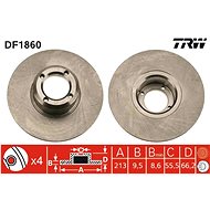 TRW Brzdový kotouč DF1860 sada 2ks - Brake Disc
