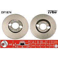 TRW Brzdový kotouč DF1874 sada 2ks - Brake Disc