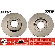TRW Brzdový kotouč DF1899 sada 2ks - Brake Disc