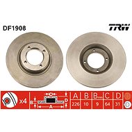 TRW Brzdový kotouč DF1908 sada 2ks - Brake Disc