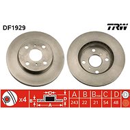 TRW Brzdový kotouč DF1929 sada 2ks - Brake Disc