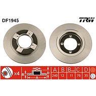 TRW Brzdový kotouč DF1945 sada 2ks - Brake Disc