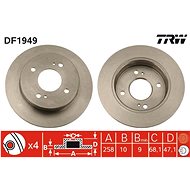 TRW Brzdový kotouč DF1949 sada 2ks - Brake Disc