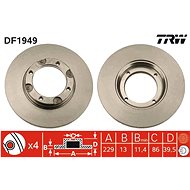 TRW Brzdový kotouč DF1952 sada 2ks - Brake Disc