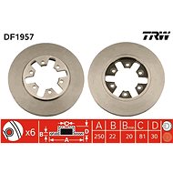 TRW Brzdový kotouč DF1957 sada 2ks - Brake Disc