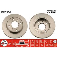 TRW Brzdový kotouč DF1959 sada 2ks - Brake Disc