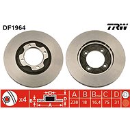 TRW Brzdový kotouč DF1964 sada 2ks - Brake Disc