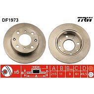 TRW Brzdový kotouč DF1973 sada 2ks - Brake Disc
