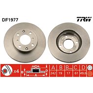 TRW Brzdový kotouč DF1977 sada 2ks - Brake Disc