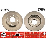 TRW Brzdový kotouč DF1979 sada 2ks - Brake Disc
