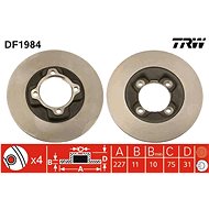 TRW Brzdový kotouč DF1984 sada 2ks - Brake Disc