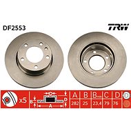 TRW Brzdový kotouč DF2553 sada 2ks - Brake Disc