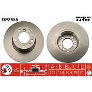 TRW Brzdový kotouč DF2555 sada 2ks - Brake Disc