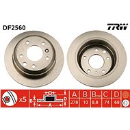 TRW Brzdový kotouč DF2560 sada 2ks - Brake Disc