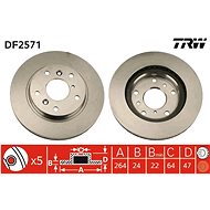 TRW Brzdový kotouč DF2571 sada 2ks - Brake Disc