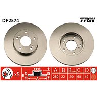 TRW Brake disc DF2574 set of 2 - Brake Disc