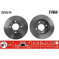 TRW Brzdový kotouč DF2575 sada 2ks - Brake Disc
